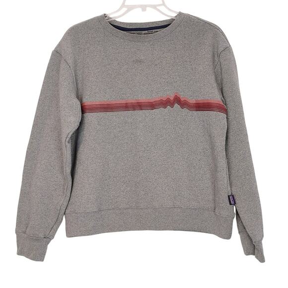 Patagonia Pullover Sweatshirt Ridge Rise Stripe Crew Neck Gray Womens Small - Picture 1 of 6